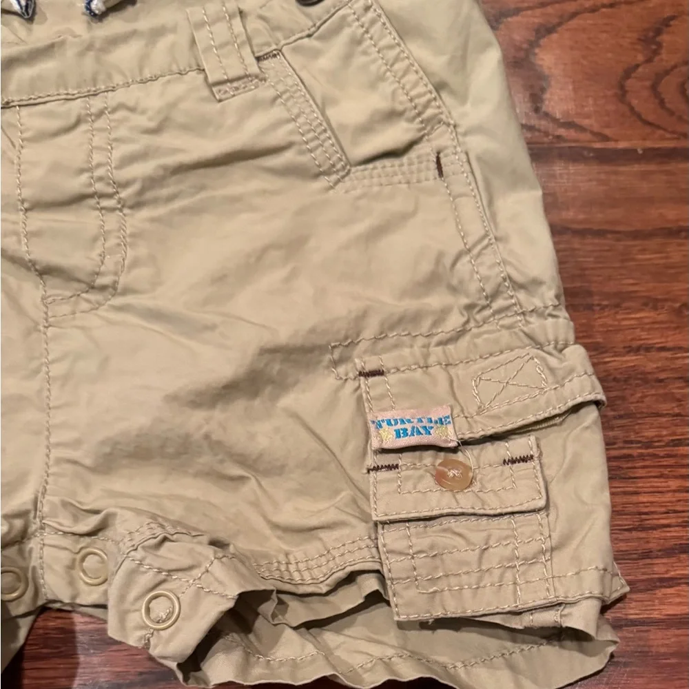 3-6 M - The Children’s Place - Tan Overalls with Turtle Embroidery